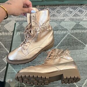 Stylish Gold Ankle Boots